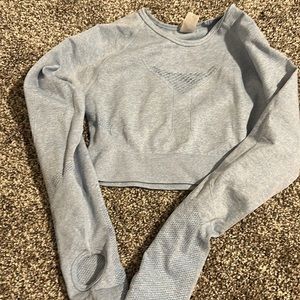 Exercise long sleeve cropped top